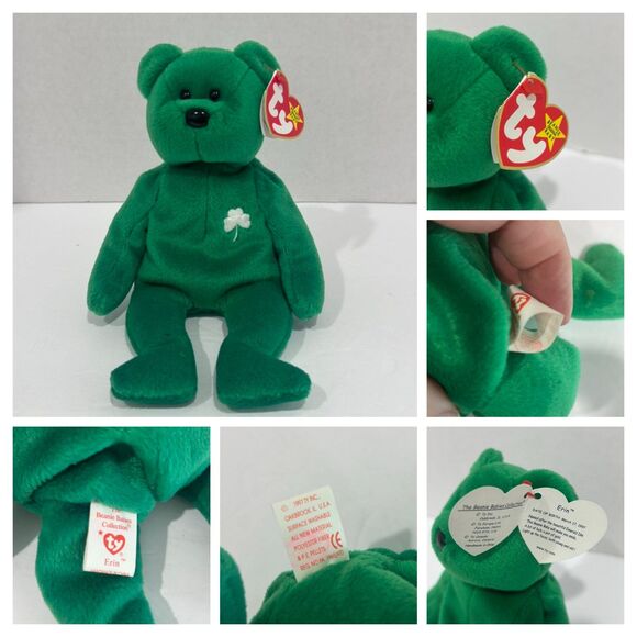 Vintage Collection of Ty Beanie Baby Bears. Spangle,Patriot,Erin,B.B. Bear - Picture 12 of 12